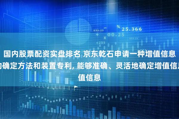国内股票配资实盘排名 京东乾石申请一种增值信息的确定方法和装置专利, 能够准确、灵活地确定增值信息